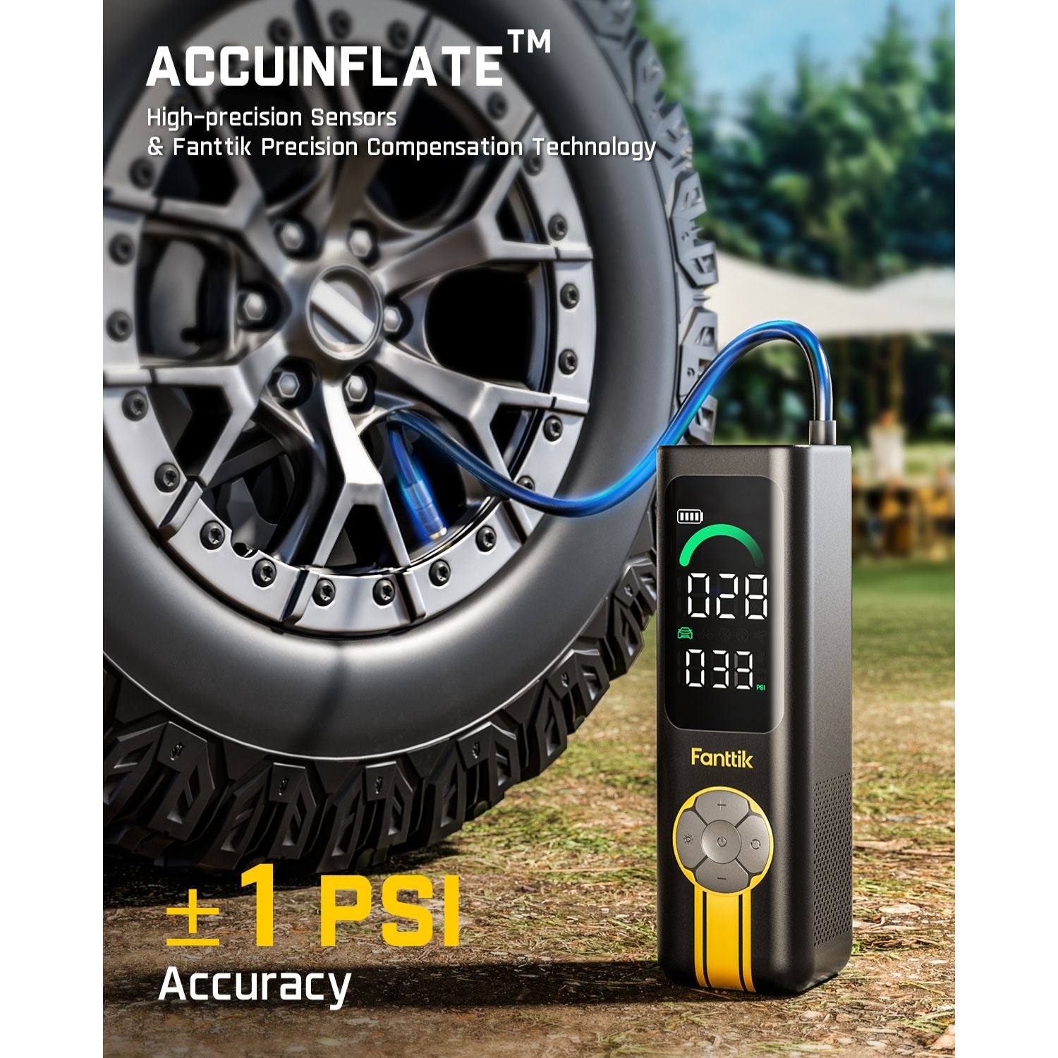 Fanttik X10 Cross Tire Inflator Portable Air Compressor, Fast Inflation/Deflation Air pump, 150PSI Cordless Inflator with Light and Power Bank, Ideal for Car, Bike, Air Mattress, Kayak, Swimming Ring