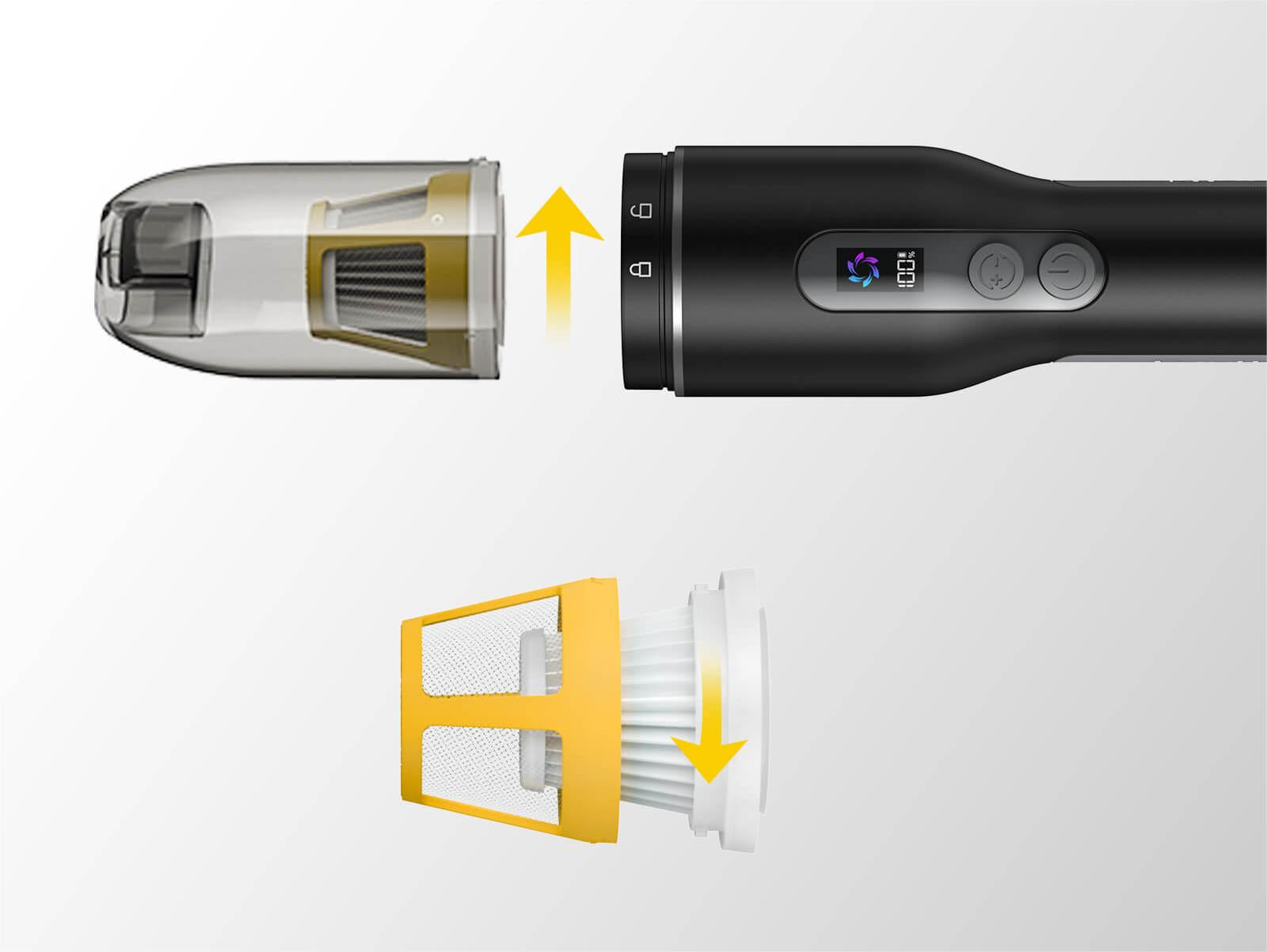 Fanttik 2-Pack Replacement HEPA Filter, Washable and Reusable Filter, Fits for Fanttik V7 Pocket Car Vacuum Cleaner