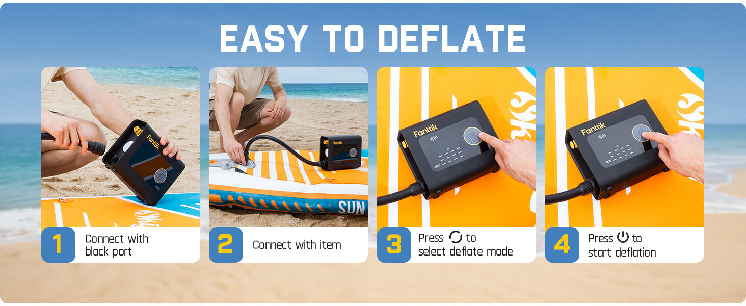 Fanttik X9 Cross Paddle Board Air Pump, Portable Tire Inflator | Max 75PSI with Auto-Off, Deflation | Air Pump with Light and Power Bank | for SUP, Car, Motorcycle, Board, Kayak, Tent etc.