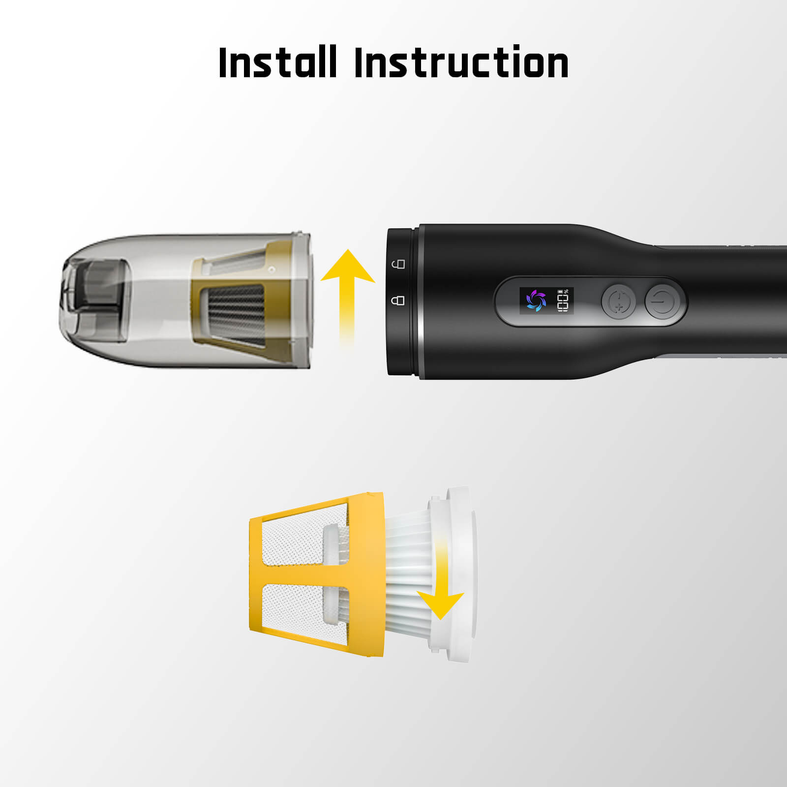 Fanttik 2-Pack Replacement HEPA Filter for V7 Pocket Car Vacuum