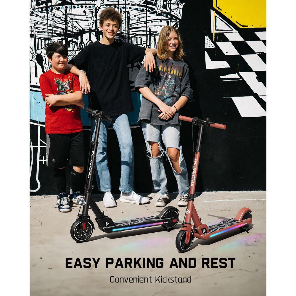 FanttikRide T9 Apex Electric Scooter for Kids 13+ 200W Motor, LED Colorful Lights with Bluetooth Music Speaker, 7/10/12 MPH Digital Display, Adjustable Height, Foldable E-Scooter for Teens