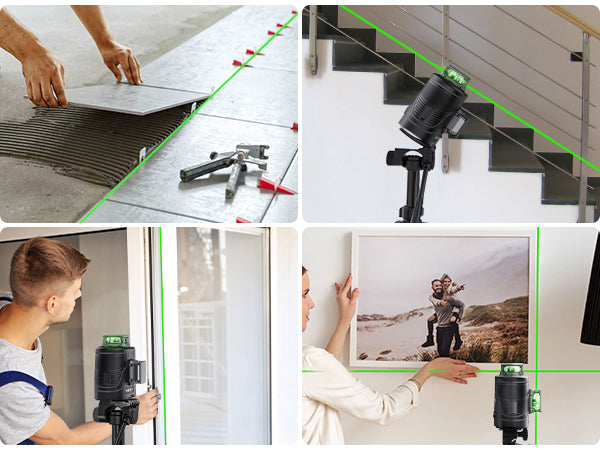 Fanttik D12 PLUS Laser Level 3×360°, Self-leveling Green Cross Line, 12 Lines for Construction and Picture Hanging, 5200mAh Battery Rechargeable, 200ft Outdoor Pulse Mode, Class II (<1 mW max output)