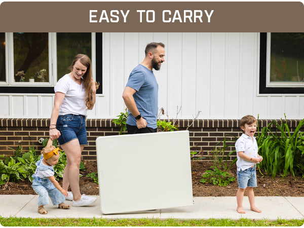 FanttikOutdoor 6ft Portable Folding Table, 3 Heights, One-Handed Height Adjustment, Gravity Lock, Carry Handle, Indoor Outdoor Heavy Duty Fold-in-Half Utility Table, Party, Granite White Zeta X6 Pro