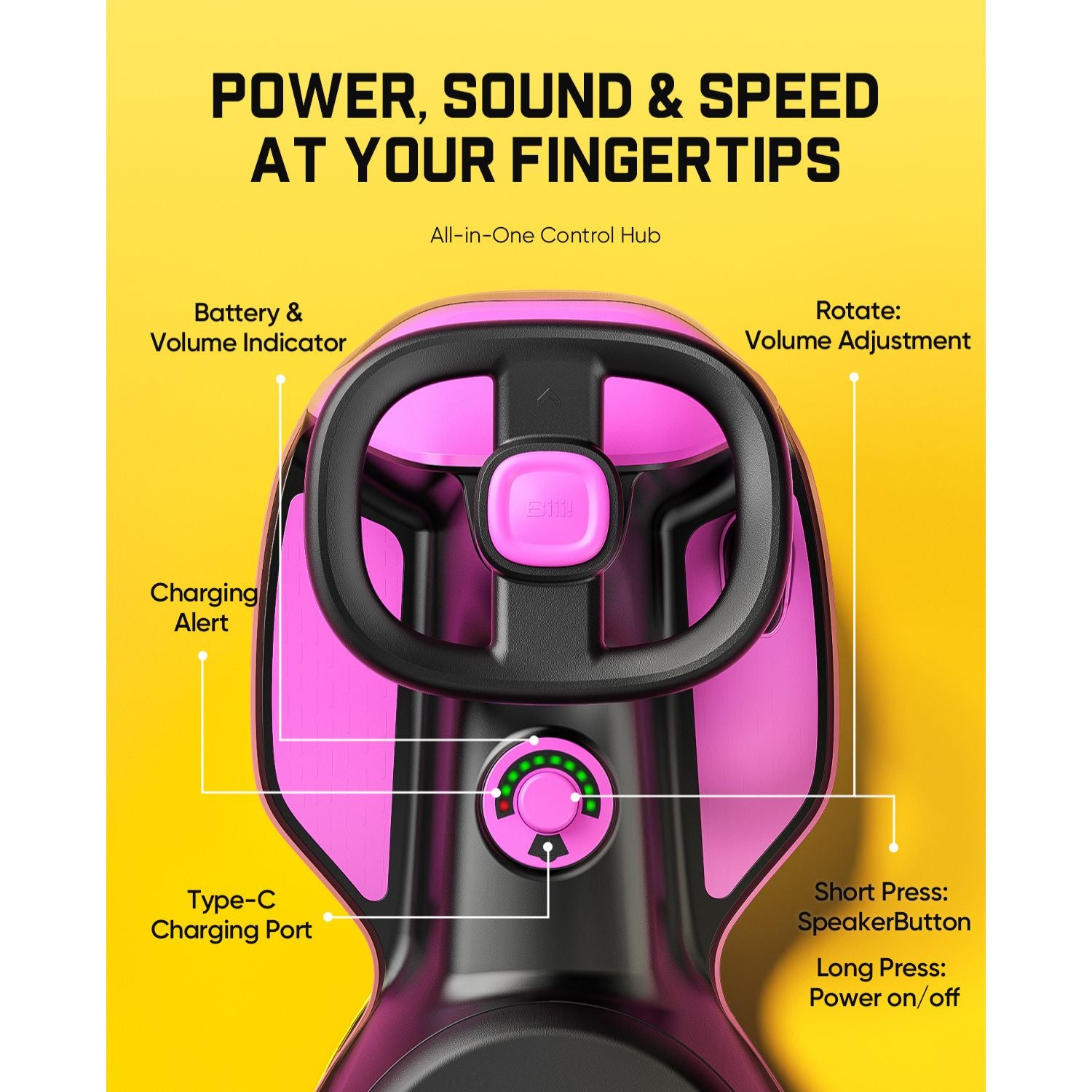 FanttikRide N10 Classic 6V Electric Wiggle Car with Pedal-PINK