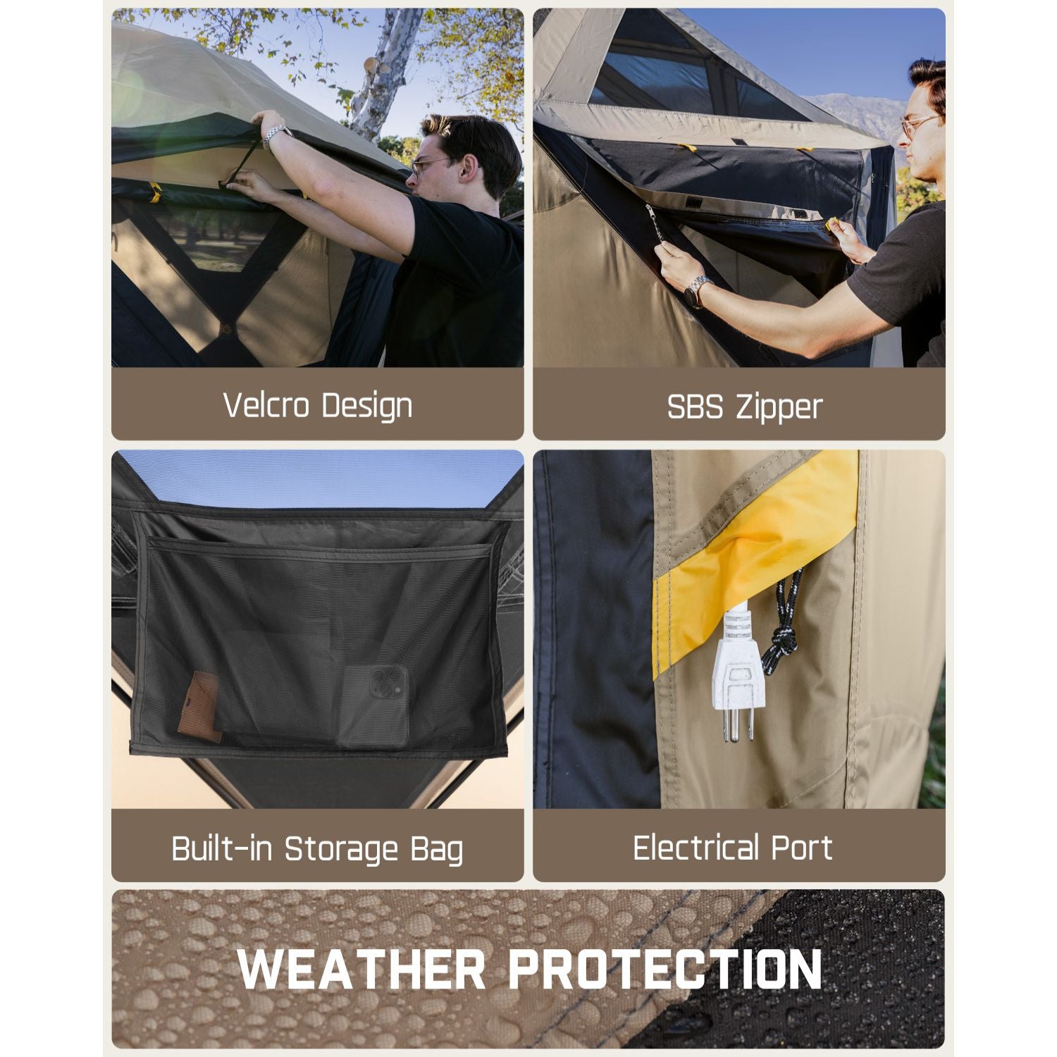 FanttikOutdoor Alpha C6 Ultra Instant Cabin Tent 6 Person Pop Up Camping Tent Setup in 60 Seconds Portable with Rainfly & Windproof for Outdoor Camping & Overlanding