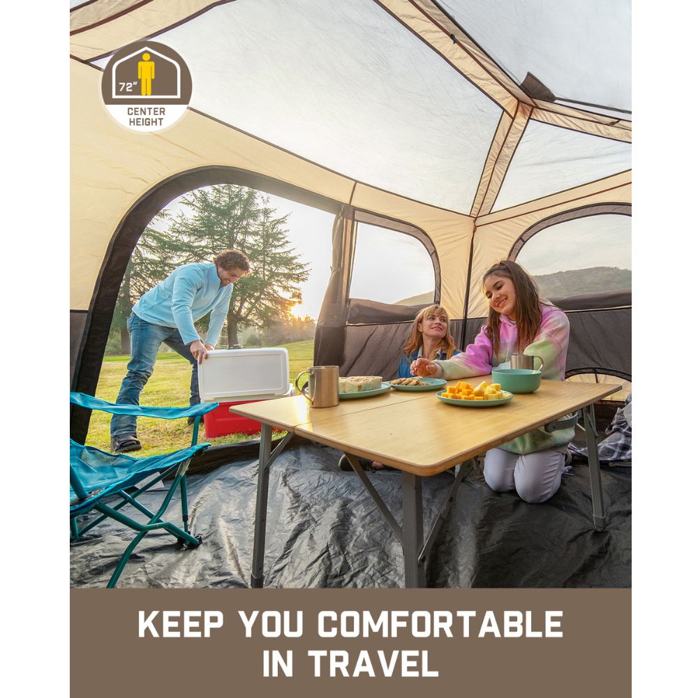 FanttikOutdoor Zeta C6 Pro Max Instant Cabin Tent 6 Person Camping Tent Setup in 60 Seconds with Rainfly & Windproof Tent with Carry Bag for Family Camping & Hiking, Upgraded Tent