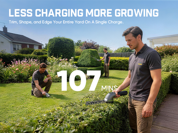 Fanttik Z10 Pro Cordless Hedge Trimmer, 6” Shurbbery Trimmer & 3.5” Grass Shear, Dual-Mode with Battery Display, Type-C Fast Charge, Two Blades for Yard, Garden, Lawn Care