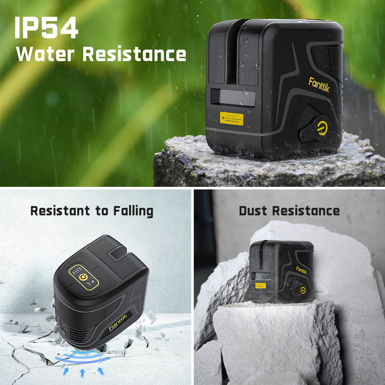 Fanttik D2 PLUS Cross Line Laser, Vertical Green Beam Spread Covers of 130°, DIY Self-leveling Mode, 2600mAh Built-in Rechargeable Battery, 100Ft Visibility, Pulse Mode, Class II (<1 mW max output)