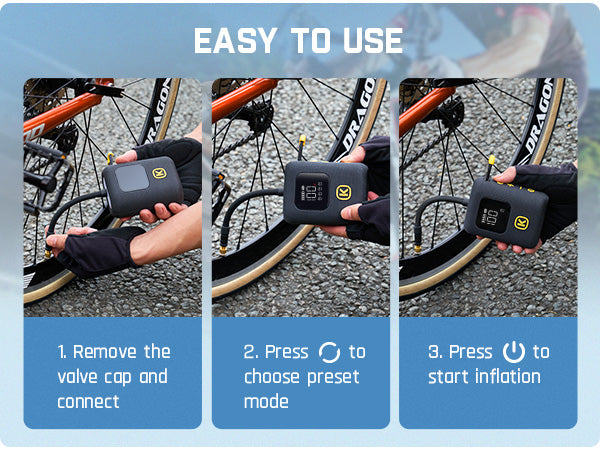 Fanttik X8 Ace Bike Pump 150PSI Fast Portable Tire Inflator, Coreless Rechargeable Electric Bicycle Air Pump