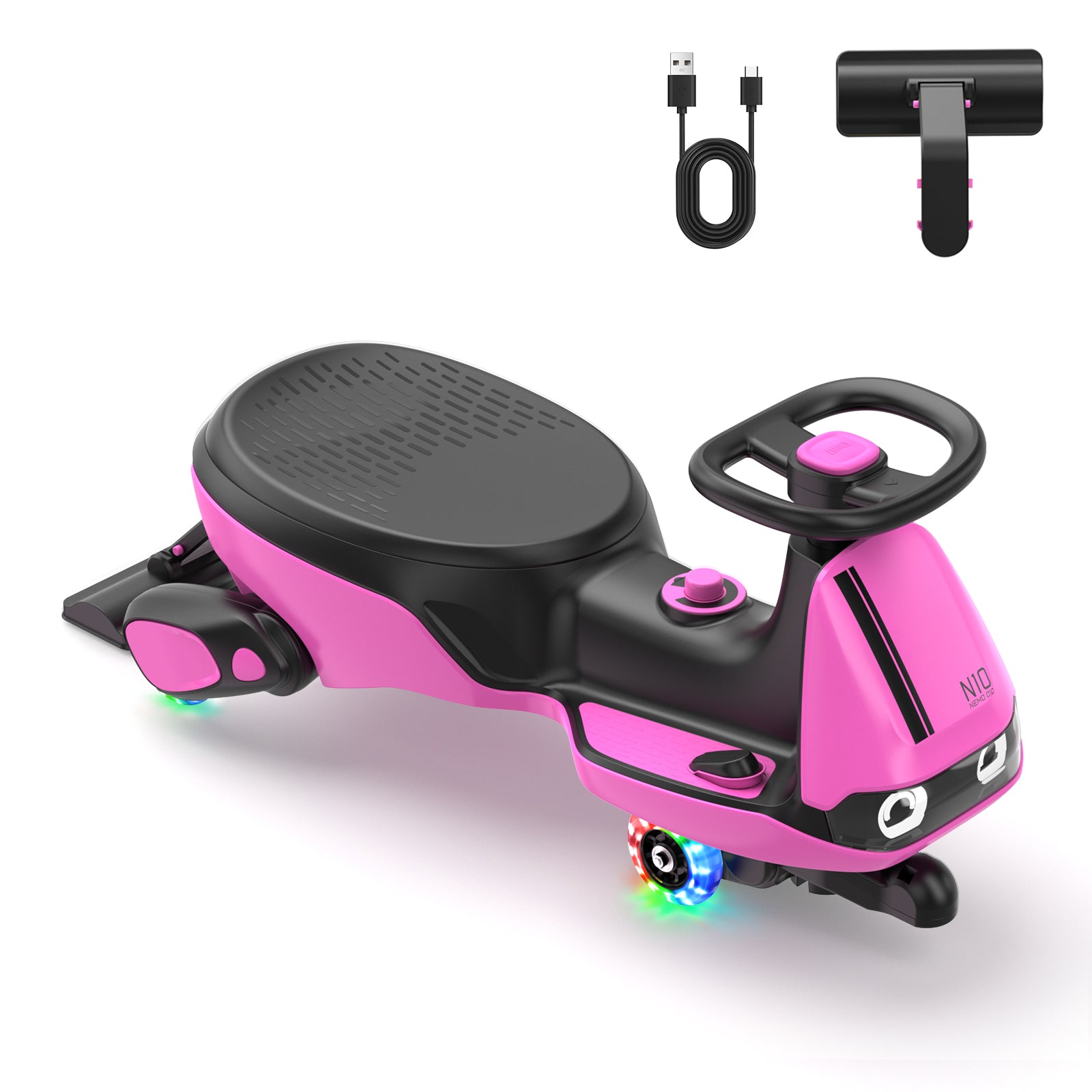 FanttikRide N10 Classic 6V Electric Wiggle Car with Pedal-PINK