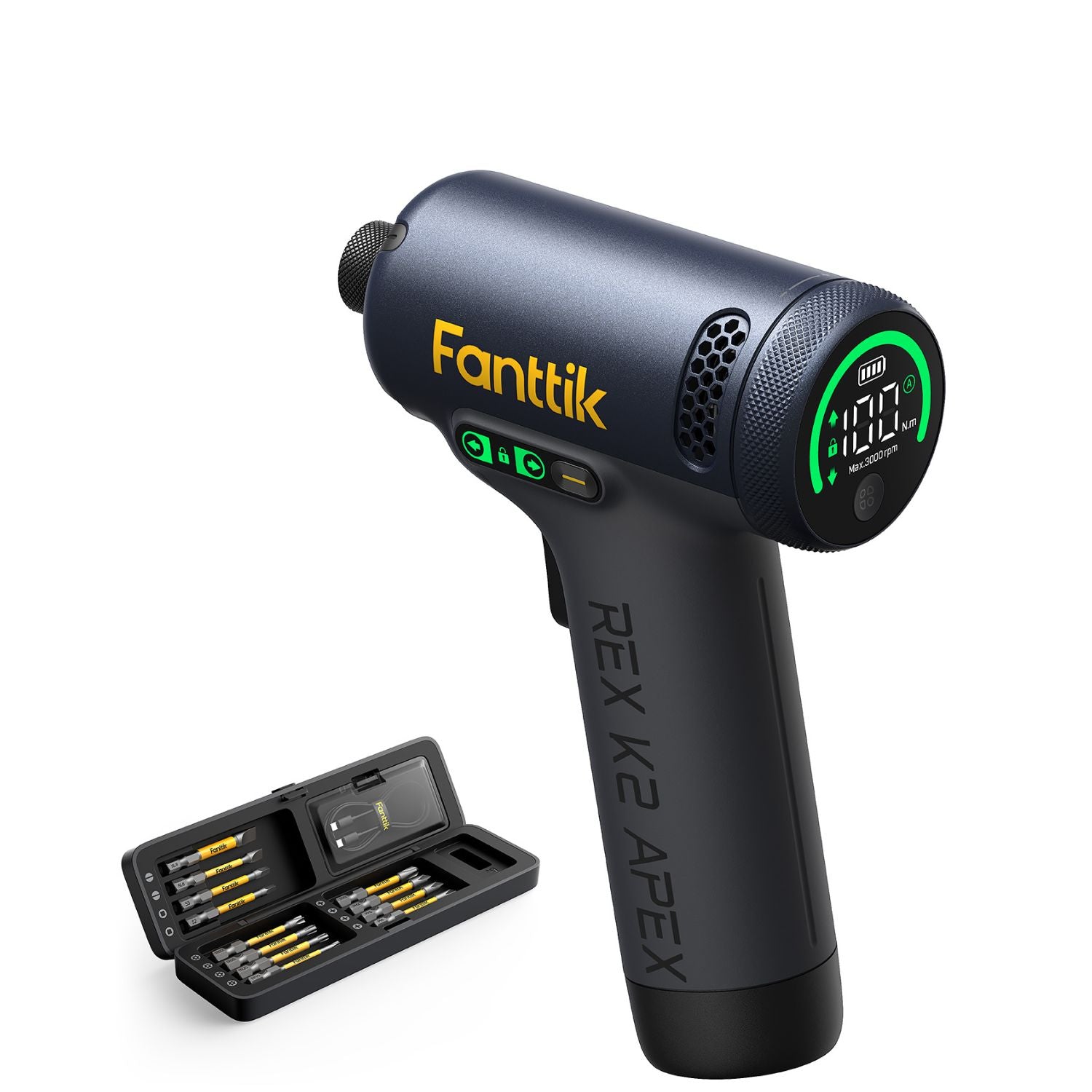 Fanttik REX K2 APEX impact driver with bit set, compact cordless drill tool