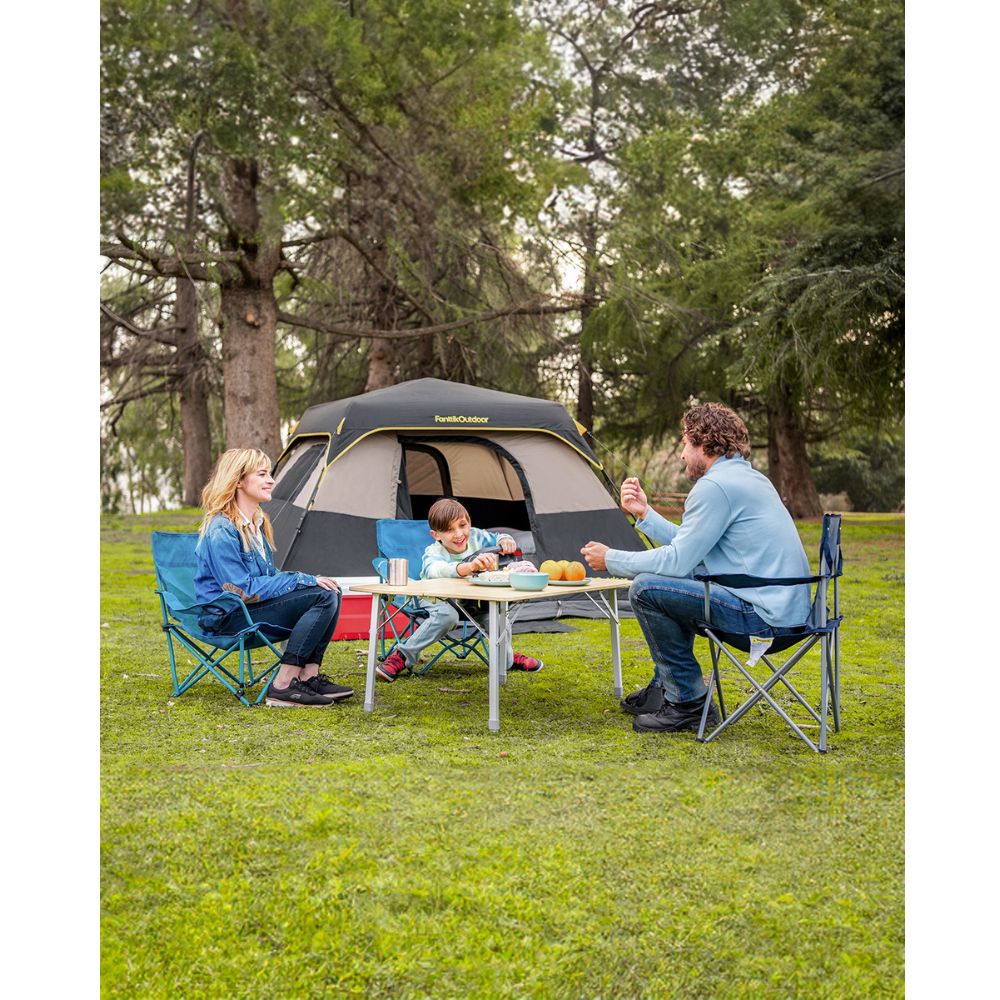 FanttikOutdoor Zeta C6 Pro Instant Cabin Tent 6 Person Camping Tent Setup in 60 Seconds with Rainfly & Windproof Tent with Carry Bag for Family Camping & Hiking, Upgraded Ventilation