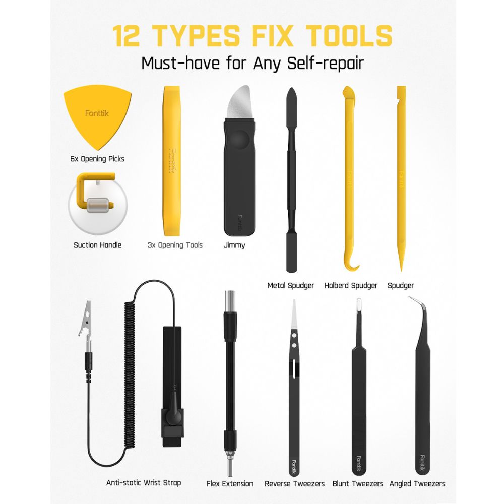 Fanttik E1 NEX Workstation Precision Electric Screwdriver Kit, 64 Magnetic Bits, 12 Types Fix Tools, 2 Torque Settings, Max. 3 N.m, Repair Tool for Phone Laptop Cameras Watch Electronics