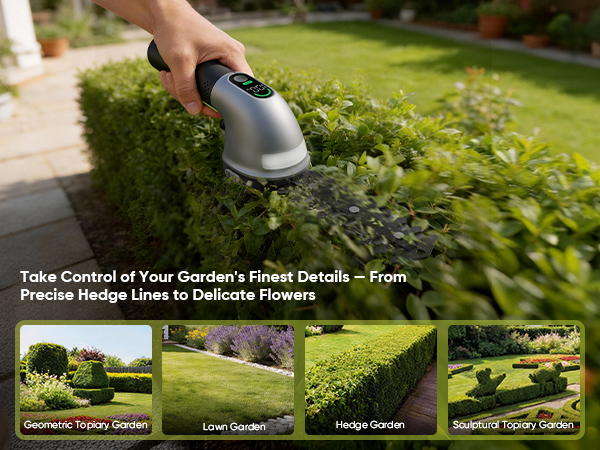 Fanttik Z10 Pro Cordless Hedge Trimmer, 6” Shurbbery Trimmer & 3.5” Grass Shear, Dual-Mode with Battery Display, Type-C Fast Charge, Two Blades for Yard, Garden, Lawn Care