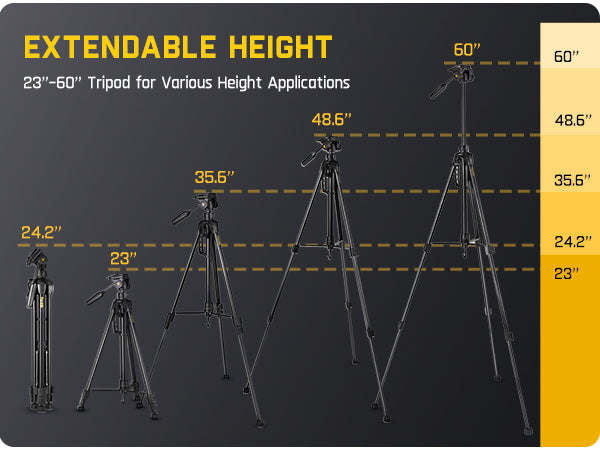 Fanttik DT1 Tripod, Laser Level Tripod with 3-Way Flexible Pan Head, Quick Release Plate with 1/4"-20 Screw Mount and Bubble Level, for Measurement Tools and Cameras