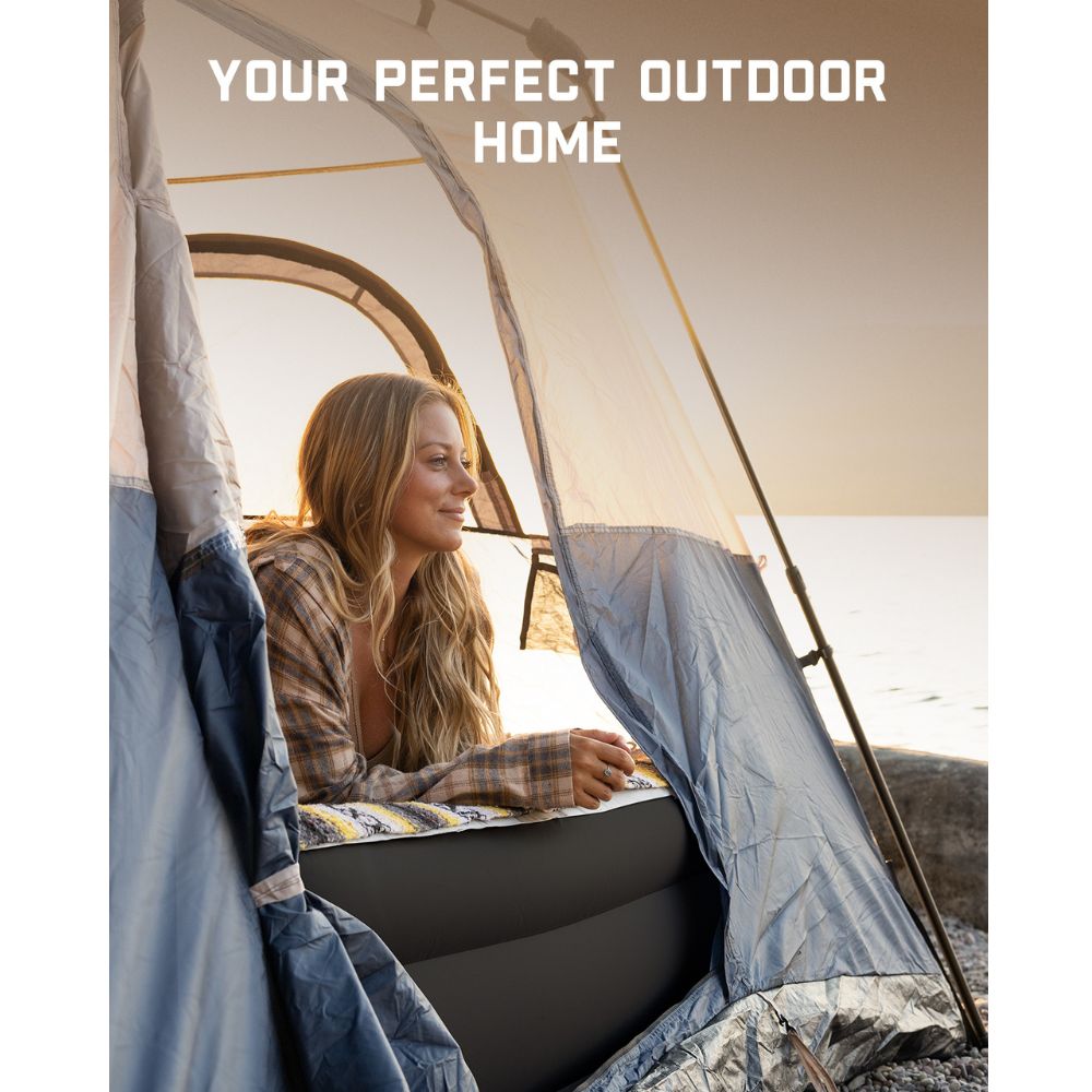 Fanttik OQ22 Pro Air Matress Queen with Built-in Pump, 22 Inches O'Smell™ PVC Air Mattress, One Button Inflation and Stop at Any Time, 720 LBS Support Airbed for Home,Outdoors,Sleepover