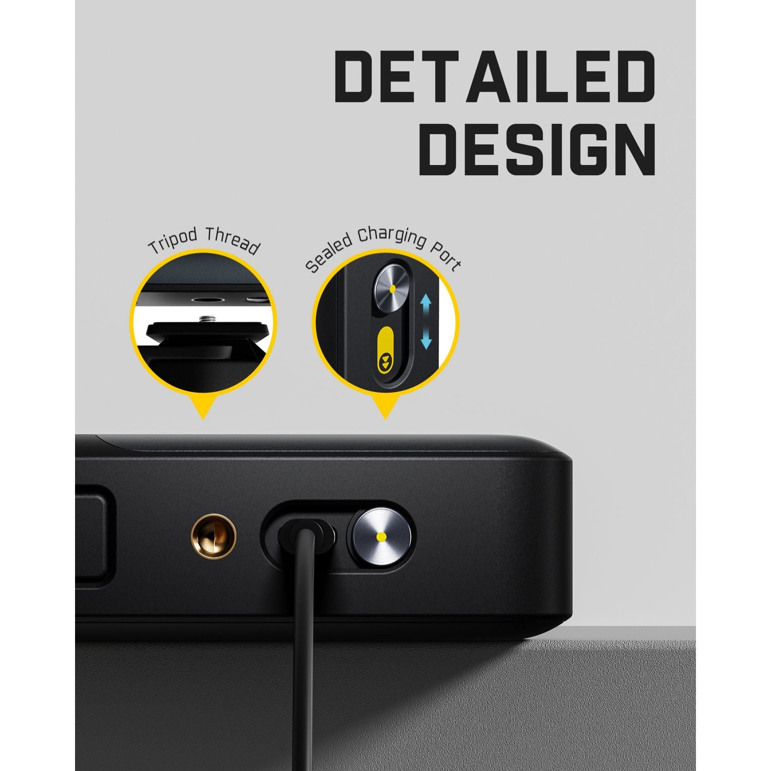 Fanttik A10 Pro laser distance meter with tripod thread and sealed charging port.