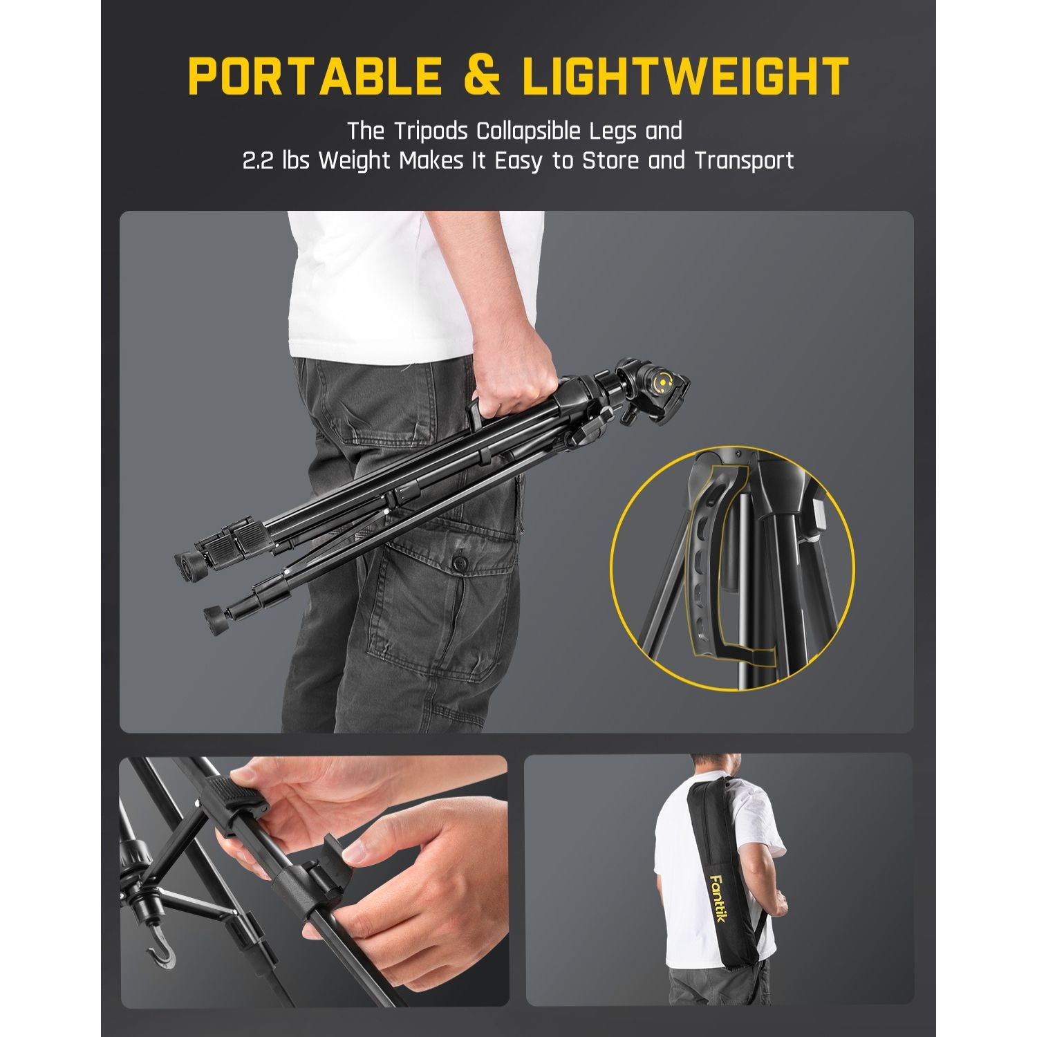 Fanttik DT1 Tripod, Laser Level Tripod with 3-Way Flexible Pan Head, Quick Release Plate with 1/4"-20 Screw Mount and Bubble Level, for Measurement Tools and Cameras