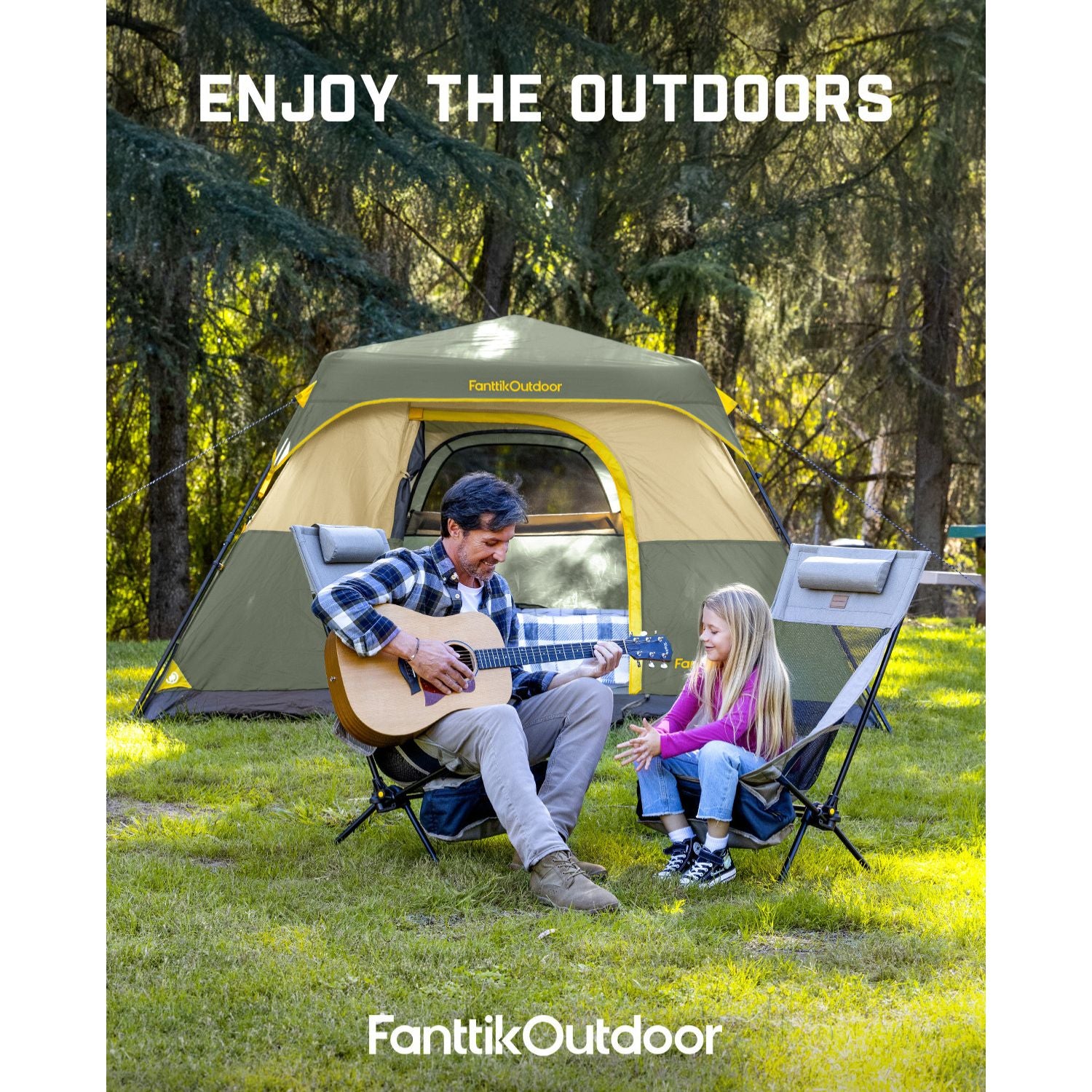FanttikOutdoor Zeta C4 Pro Camping Tent 4 Person Instant Cabin Tent Setup in 60 Seconds with Rainfly & Windproof Portable Tent with Carry Bag for Family Camping & Hiking