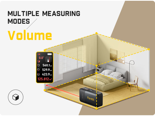 Fanttik A10 Apex 3-in-1 Digital Laser Tape Measure with HD Color Display, 165Ft Rechargeable Laser Measurement & 32Ft Green Cross Line Laser & 9.8Ft Tape, 6 Units, for Distance/Area/Volume/Leveling