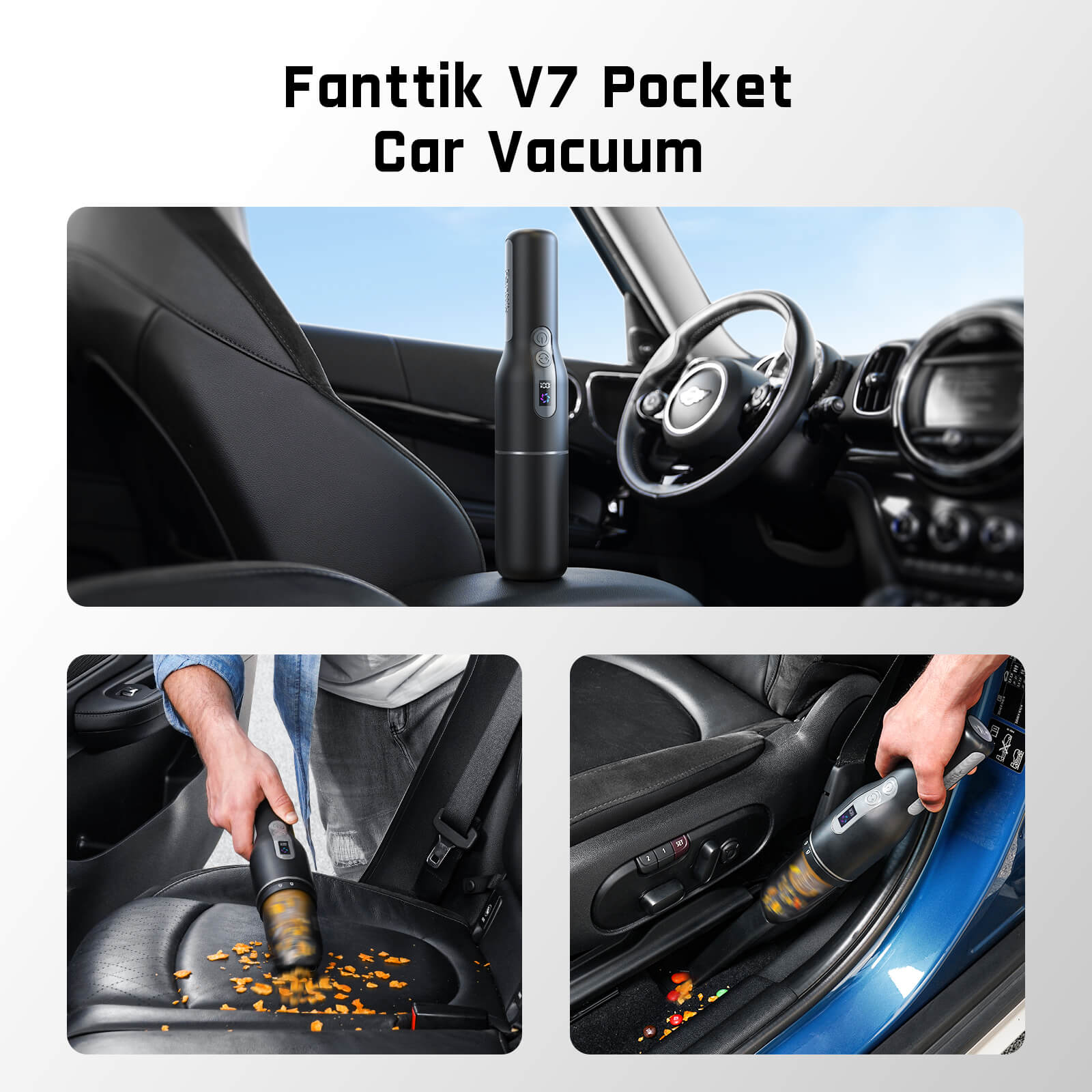 Fanttik 2-Pack Replacement HEPA Filter for V7 Pocket Car Vacuum