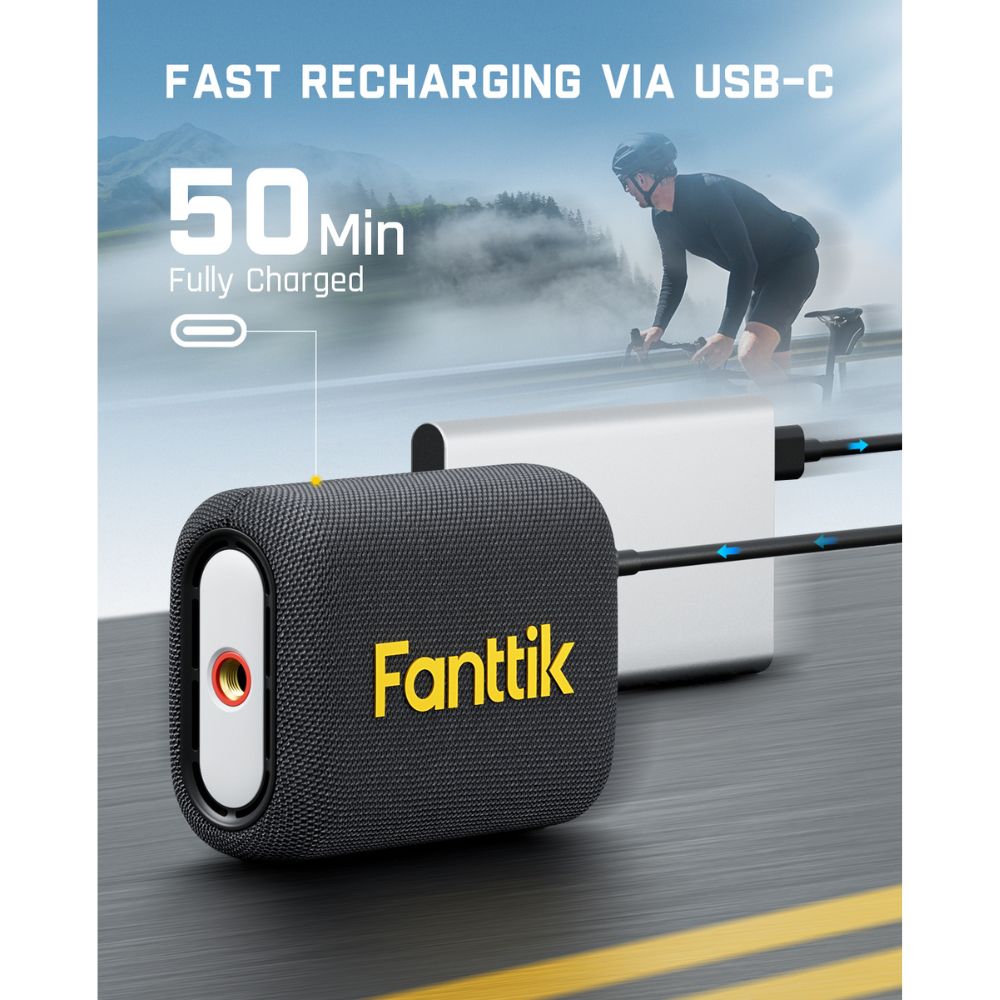 Fanttik X8 Ace Bike Pump 150PSI Fast Portable Tire Inflator, Coreless Rechargeable Electric Bicycle Air Pump, Auto Stop, with Presta and Schrader Valve for E-Bike, Mountain Bike, City Bike, Road Bike