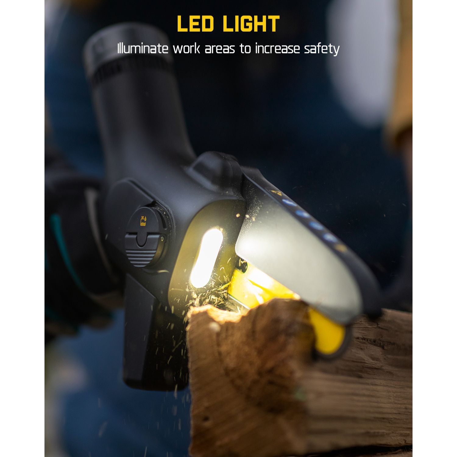 Fanttik W10 APEX Mini Chainsaw with LED Display, Brushless Motor, 2500 mAh, Handheld Electric Chainsaw Cordless for Tree Wood, Tools for Household and Garden