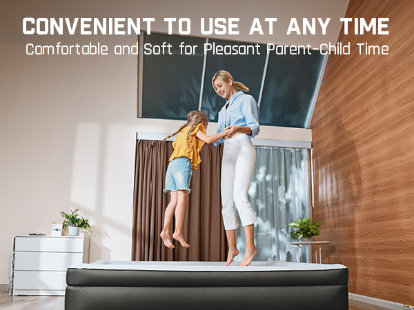 Fanttik OQ22 Pro Air Matress Queen with Built-in Pump, 22 Inches O'Smell™ PVC Air Mattress, One Button Inflation and Stop at Any Time, 720 LBS Support Airbed for Home,Outdoors,Sleepover