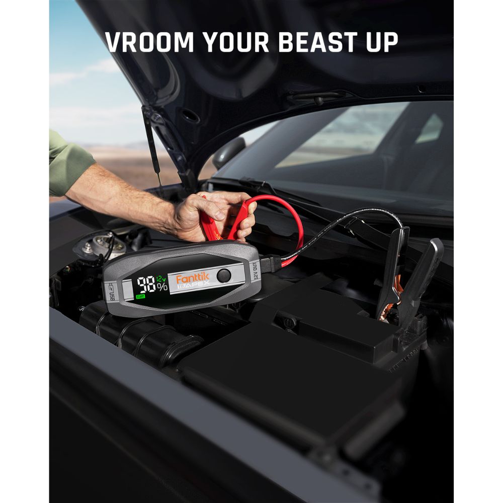 Fanttik T8 APEX 2000 Amp Jump Starter, 20000mAh Car Battery Pack for Up to 8.5L Gasoline and 6L Diesel Engines with LED Display, 65W PD Fast Charger,12V Extreme Safe Lithium Portable Jump Starter