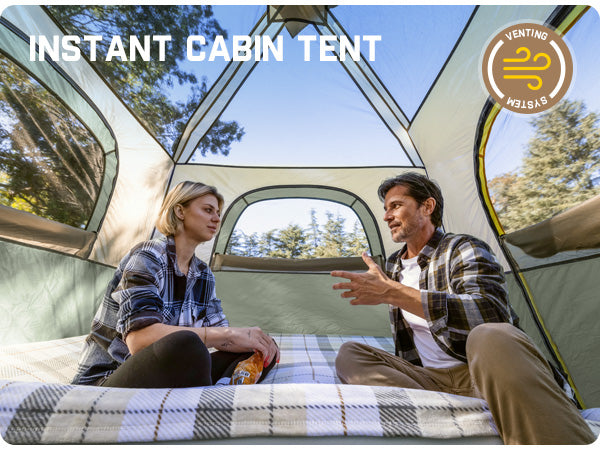 FanttikOutdoor Zeta C6 Pro Camping Tent 6 Person Instant Cabin Tent Setup in 60 Seconds with Rainfly & Windproof Portable Tent with Carry Bag for Family Camping & Hiking