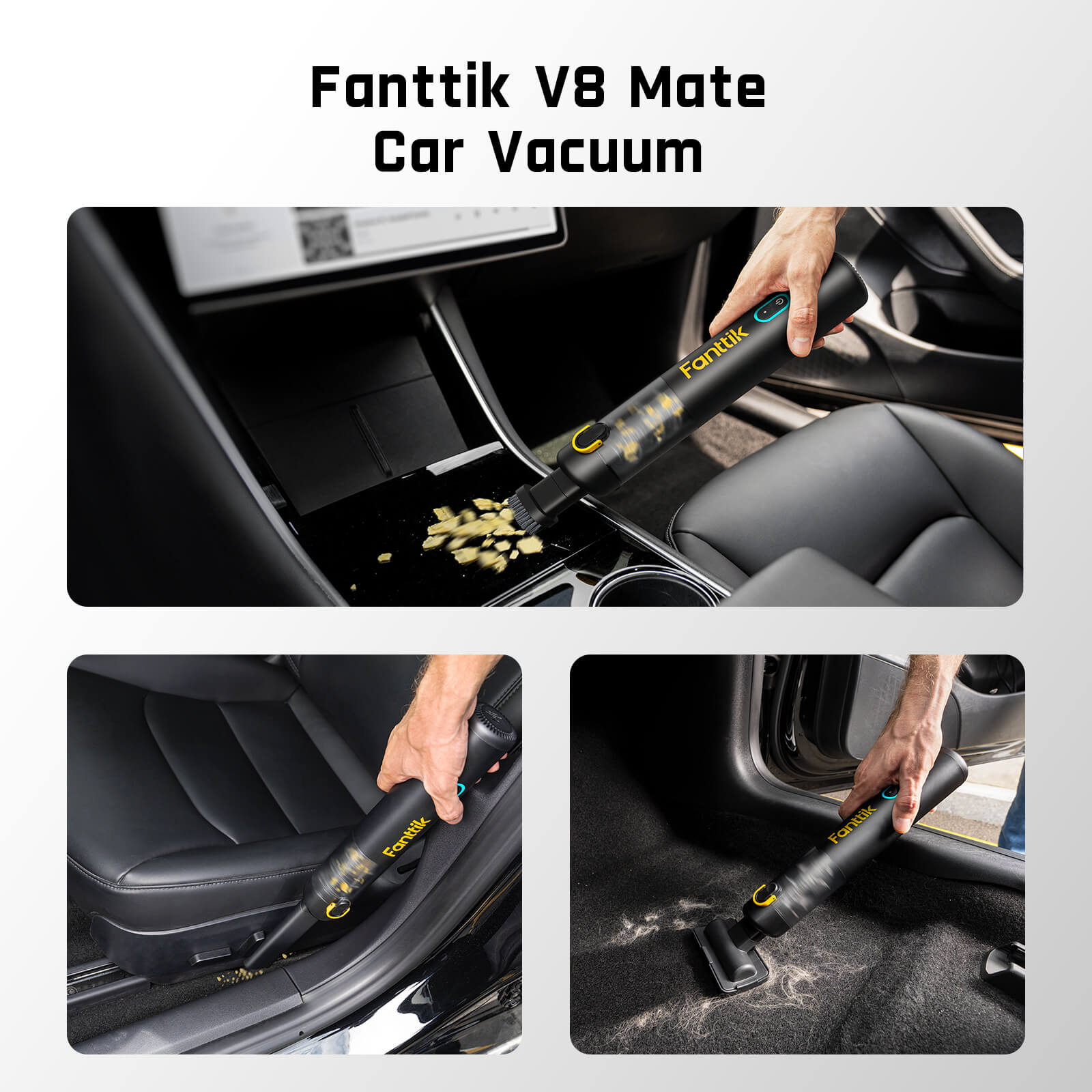 Fanttik 2-Pack Replacement HEPA Filter for V8 Mate Car Vacuum