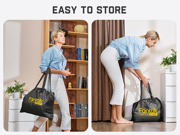 Fanttik OQ22 Pro Air Matress Queen with Built-in Pump, 22 Inches O'Smell™ PVC Air Mattress, One Button Inflation and Stop at Any Time, 720 LBS Support Airbed for Home,Outdoors,Sleepover