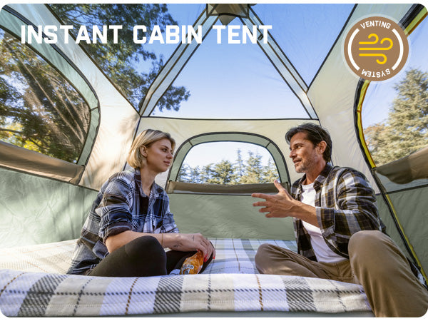 FanttikOutdoor Zeta C4 Pro Camping Tent 4 Person Instant Cabin Tent Setup in 60 Seconds with Rainfly & Windproof Portable Tent with Carry Bag for Family Camping & Hiking