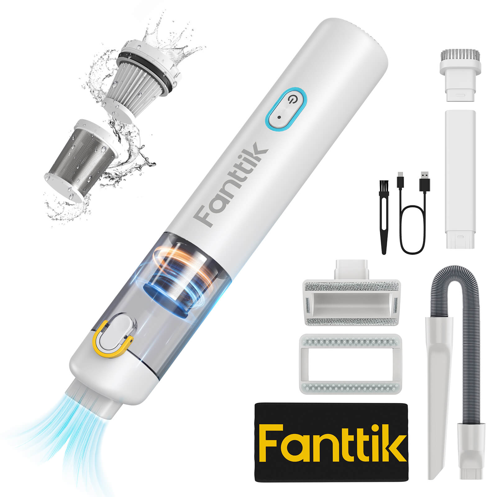 Fanttik Slim V8 Mate Cordless Car Vacuum RobustClean™ White