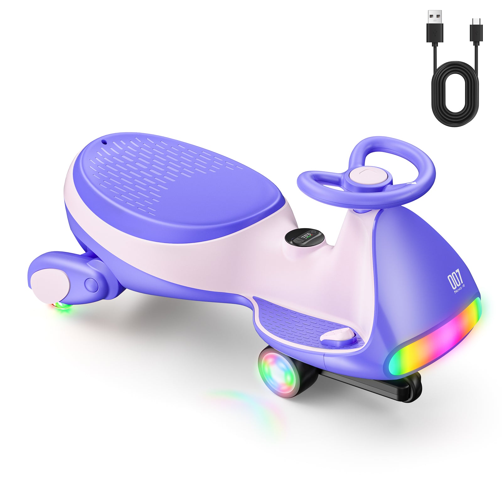 FanttikRide N7 Ultra 12V Electric Wiggle Car with Pedal-Pink