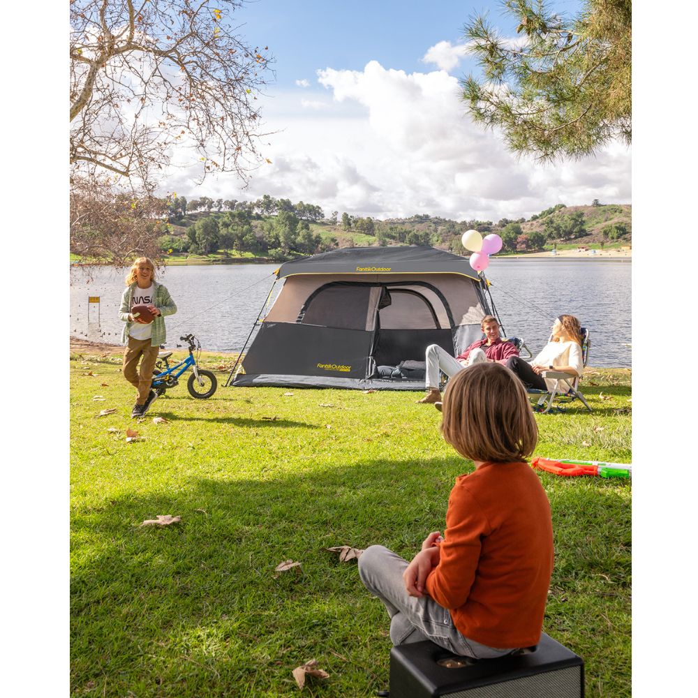 FanttikOutdoor Zeta C6 Pro Max Instant Cabin Tent 6 Person Camping Tent Setup in 60 Seconds with Rainfly & Windproof Tent with Carry Bag for Family Camping & Hiking, Upgraded Tent