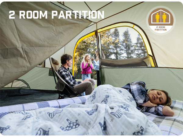 FanttikOutdoor Zeta C8 Pro Camping Tent 8 Person Instant Cabin Tent Setup in 60 Seconds with Rainfly & Windproof Portable Tent with Carry Bag for Family Camping & Hiking