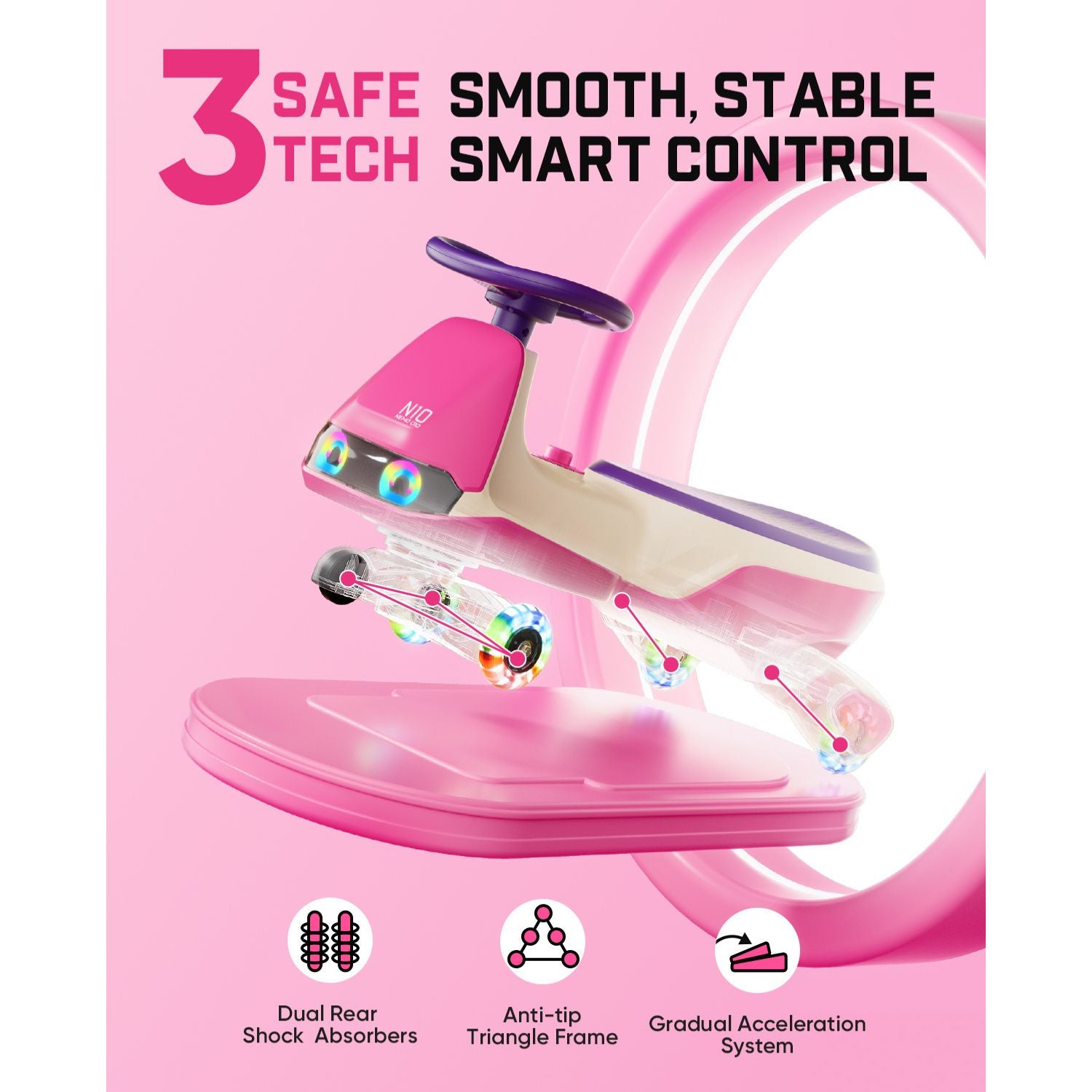 FanttikRide N10 Pro 12V Electric Wiggle Car with Pedal