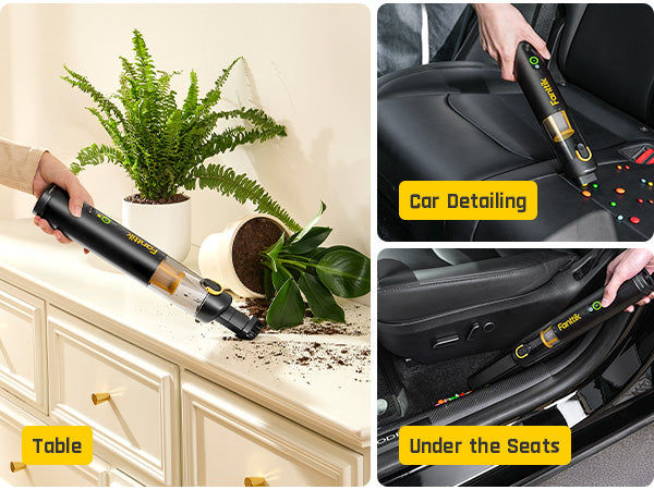 Fanttik Slim V10 Apex Cordless Car Vacuum, 4-in-1 Portable Mini Handheld Vacuum, 19000pa Suction Power, Upgraded Smart Digital Display, 2 Suction Modes for Car, Office Desk, Keyboards