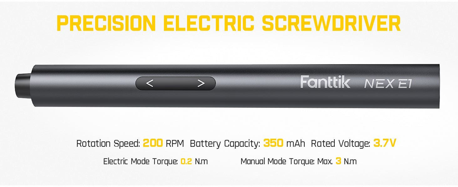 Fanttik NEX E1 Mini Electric Screwdriver, Precision Screwdriver Set with 12 Magnetic Bits