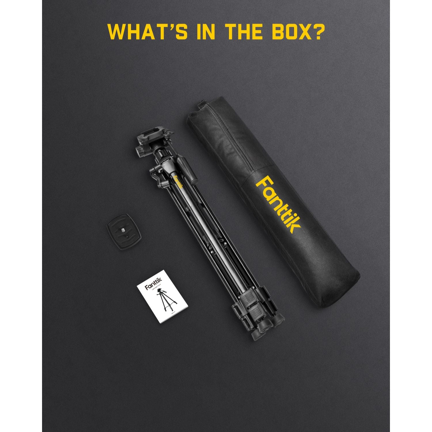 Fanttik DT1 Tripod, Laser Level Tripod with 3-Way Flexible Pan Head, Quick Release Plate with 1/4"-20 Screw Mount and Bubble Level, for Measurement Tools and Cameras