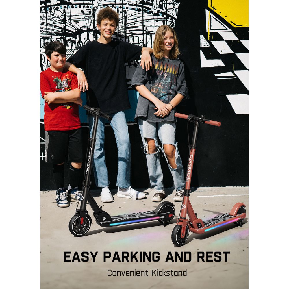 FanttikRide T9 Apex Electric Scooter for Kids 13+ 200W Motor, LED Colorful Lights with Bluetooth Music Speaker, 7/10/12 MPH Digital Display, Adjustable Height, Foldable E-Scooter for Teens