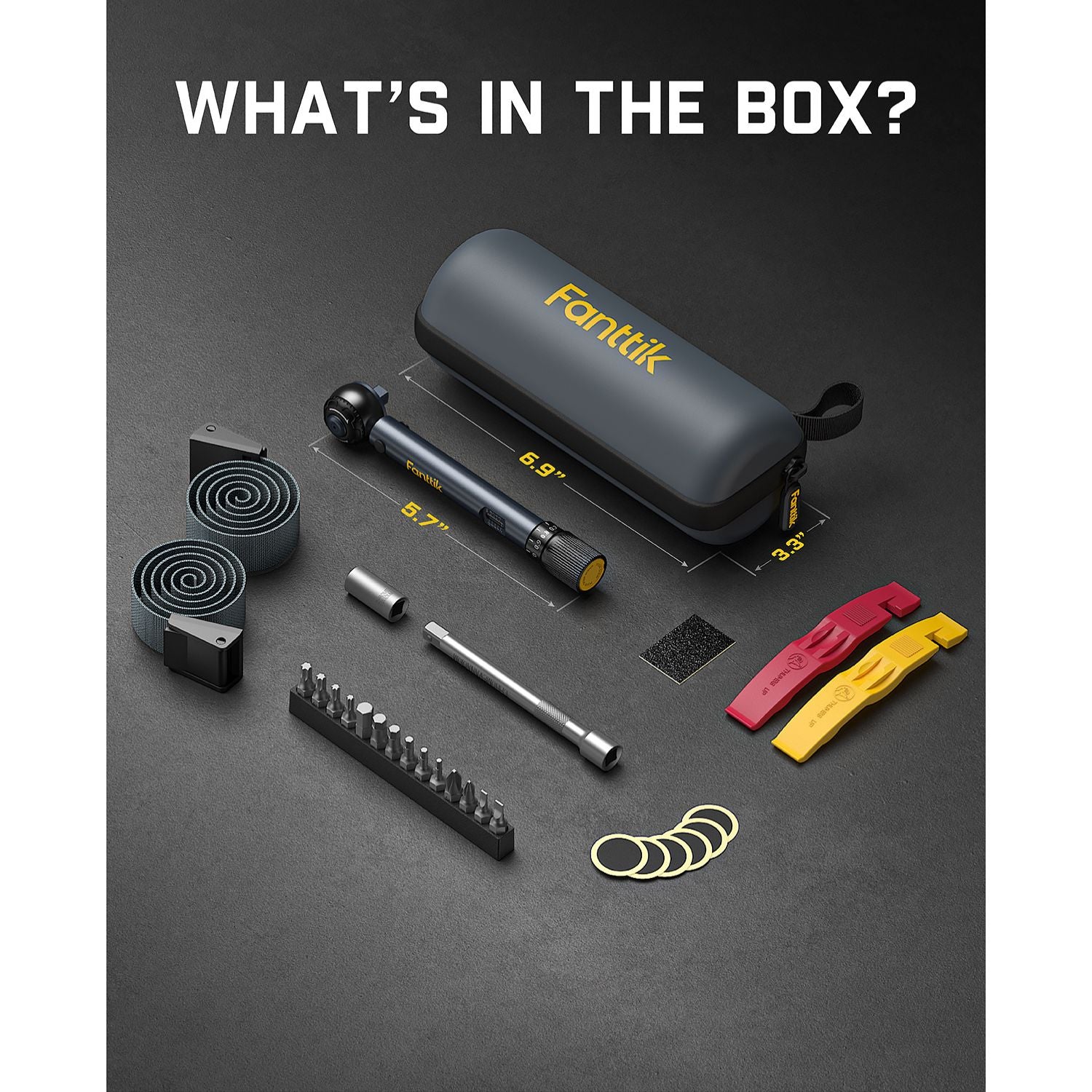 Fanttik WB10 Nova 1/4 Inch Drive Click Torque Wrench Set, 2-10 Nm, 14 Bits Dual-Direction Adjustable 72-Tooth Torque Wrench for Bike