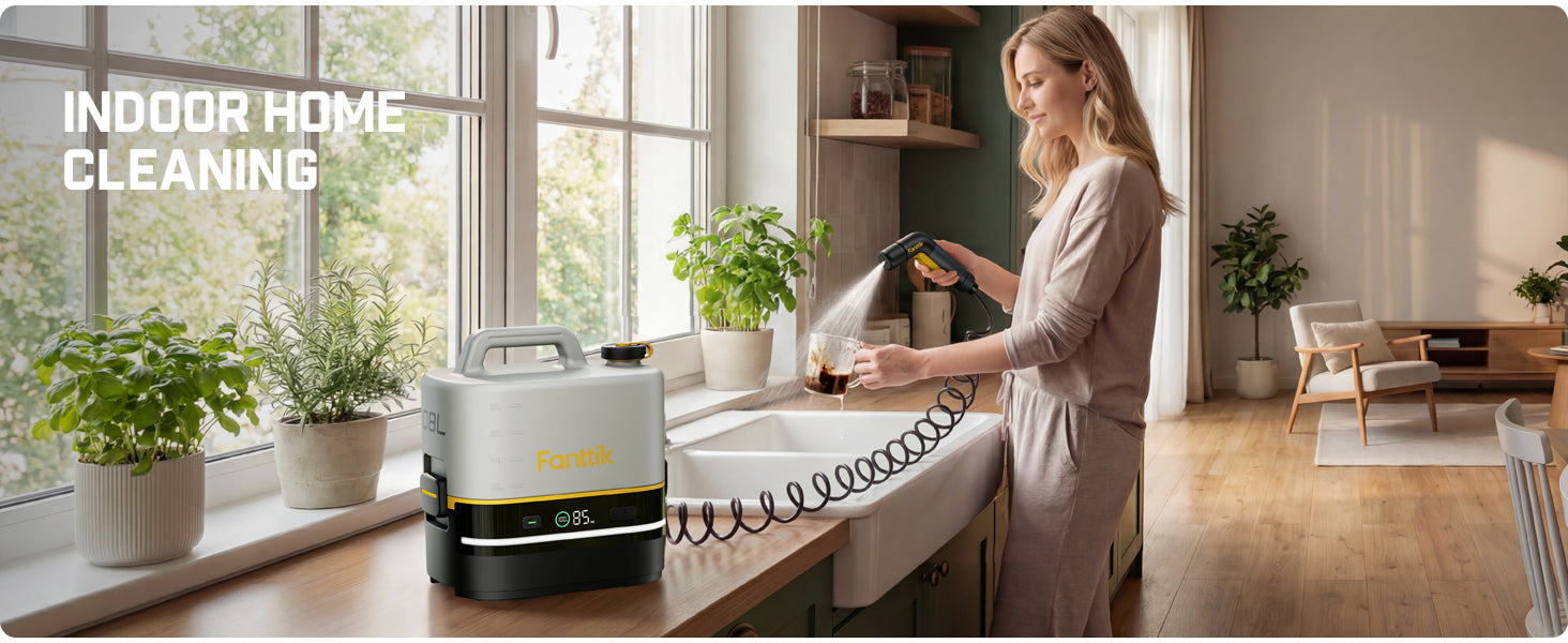 Fanttik NB10 Nano Portable Cordless Electric Sprayer is perfect for apartments, camping, and even cleaning household items like air conditioning panels. Enjoy a more convenient and efficient clean experience