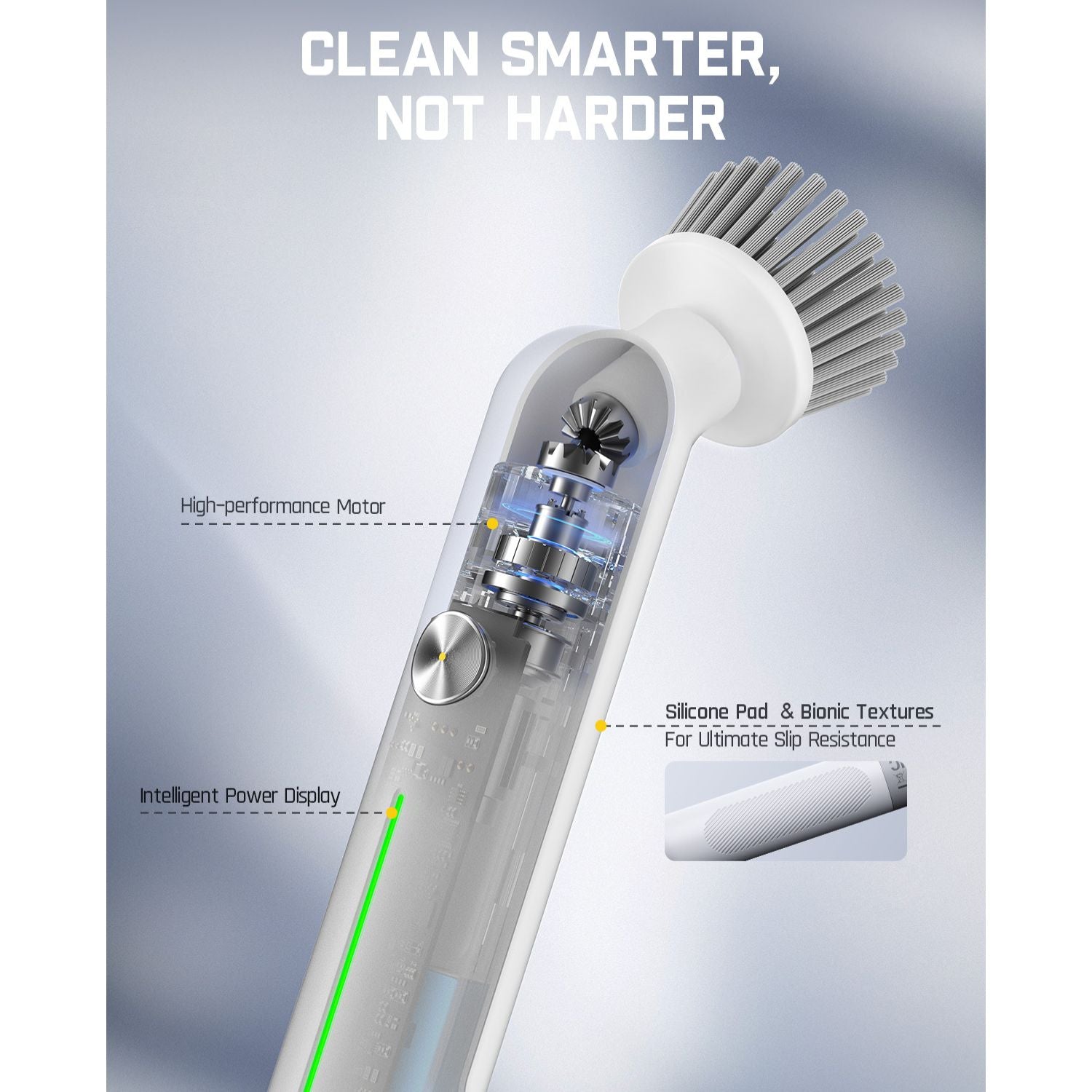 Fanttik G9 Nano Electric Spin Scrubber, Cordless Power Grout Brush, Type-C Fast Charging with LED Power Display, IPX7 Waterproof, 8 Replaceable Heads for Cleaning Grout, Tile, Shower, Tub