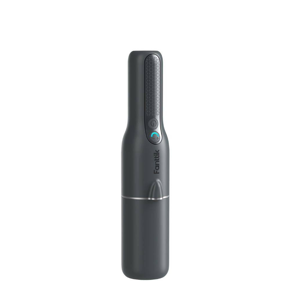 Fanttik RobustClean V7 Ace Cordless Handheld Vacuum with sleek black design and power button. High-performance cordless vacuum for home, car, and pet cleaning.