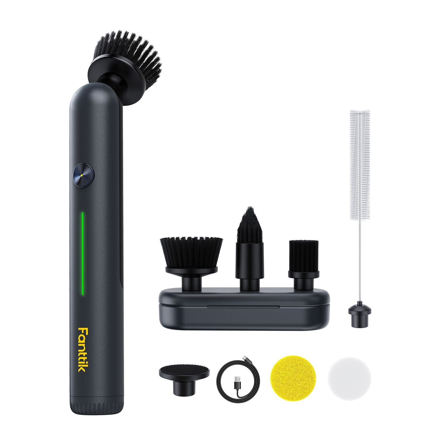 Fanttik G9 Nano Electric Spin Scrubber, Cordless Power Grout Brush, Type-C Fast Charging with LED Power Display, IPX7 Waterproof, 8 Replaceable Heads for Cleaning Grout, Tile, Shower, Tub