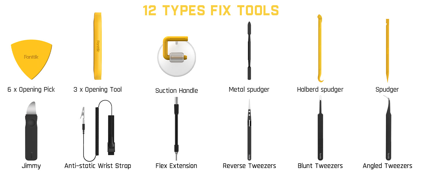 Fanttik E1 NEX Workstation Precision Electric Screwdriver Kit, 64 Magnetic Bits, 12 Types Fix Tools, 2 Torque Settings, Max. 3 N.m, Repair Tool for Phone Laptop Cameras Watch Electronics
