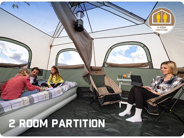 FanttikOutdoor Zeta C10 Pro Camping Tent 10 Person Instant Cabin Tent Setup in 60 Seconds with Rainfly & Windproof Portable Tent with Carry Bag for Family Camping & Hiking