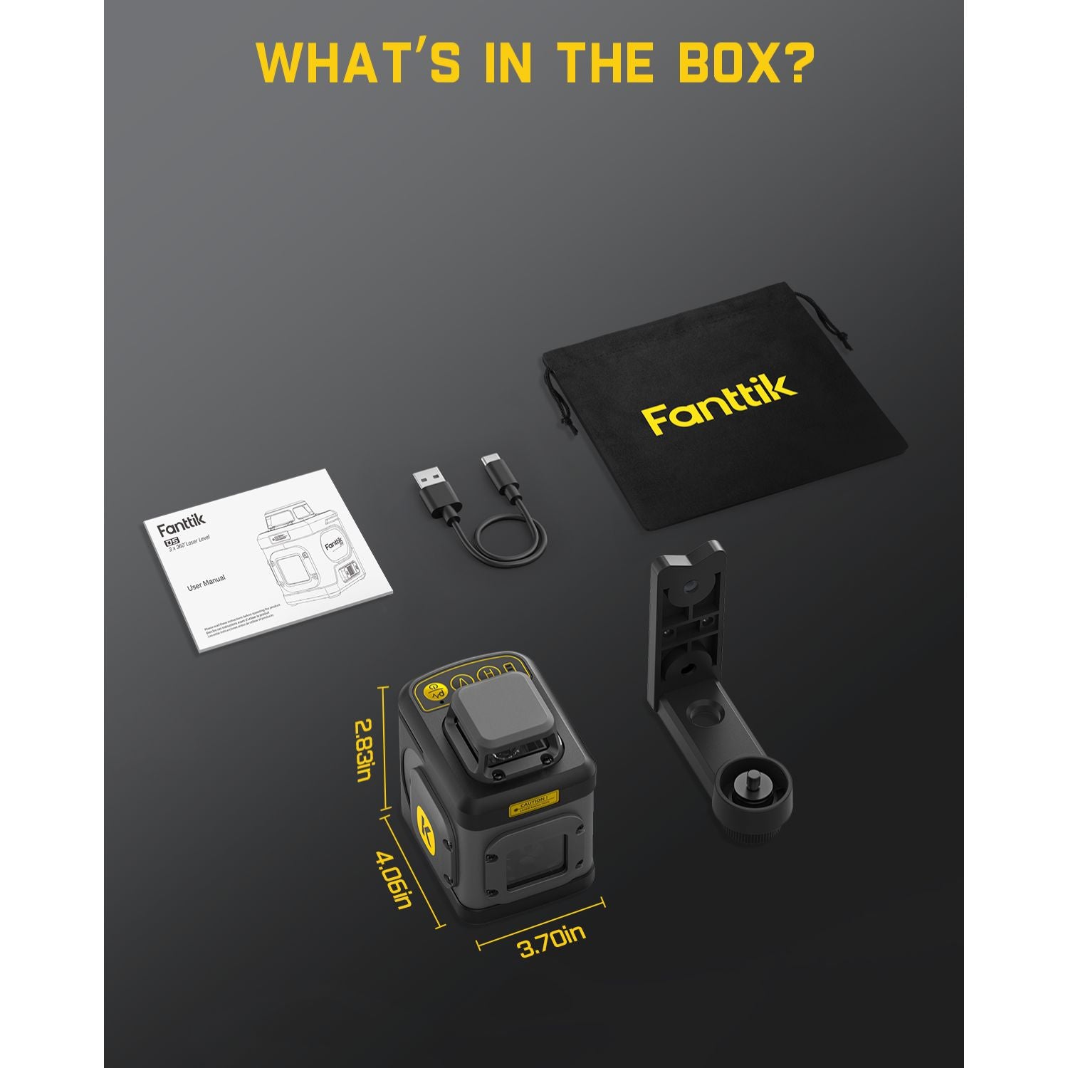 Fanttik D5 Laser Level 360°, Self-Leveling Green Cross Line Laser 100 ft, 4000 mAh Rechargeable Battery, Magnetic Bracket, for Picture Hanging and Renovation